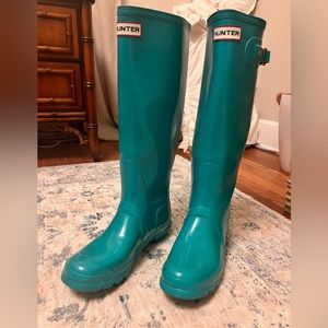 Turquoise Hunter Wellies